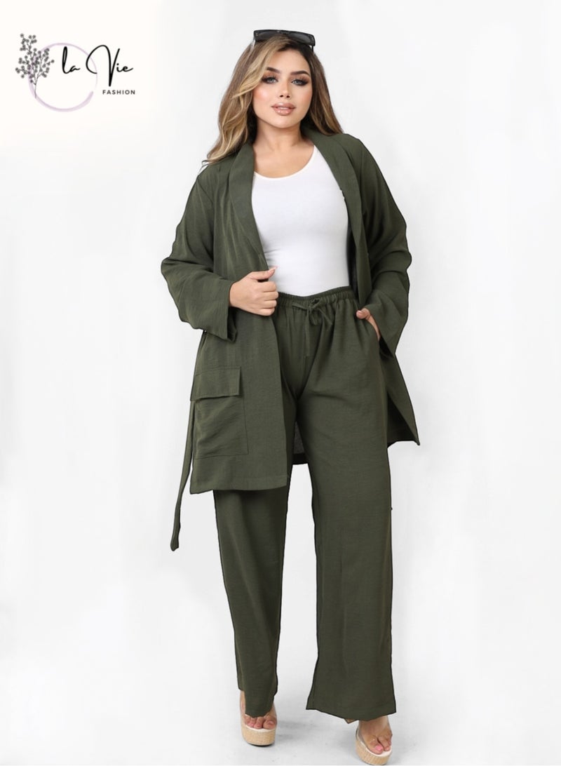 Women Olive Set - Two pieces