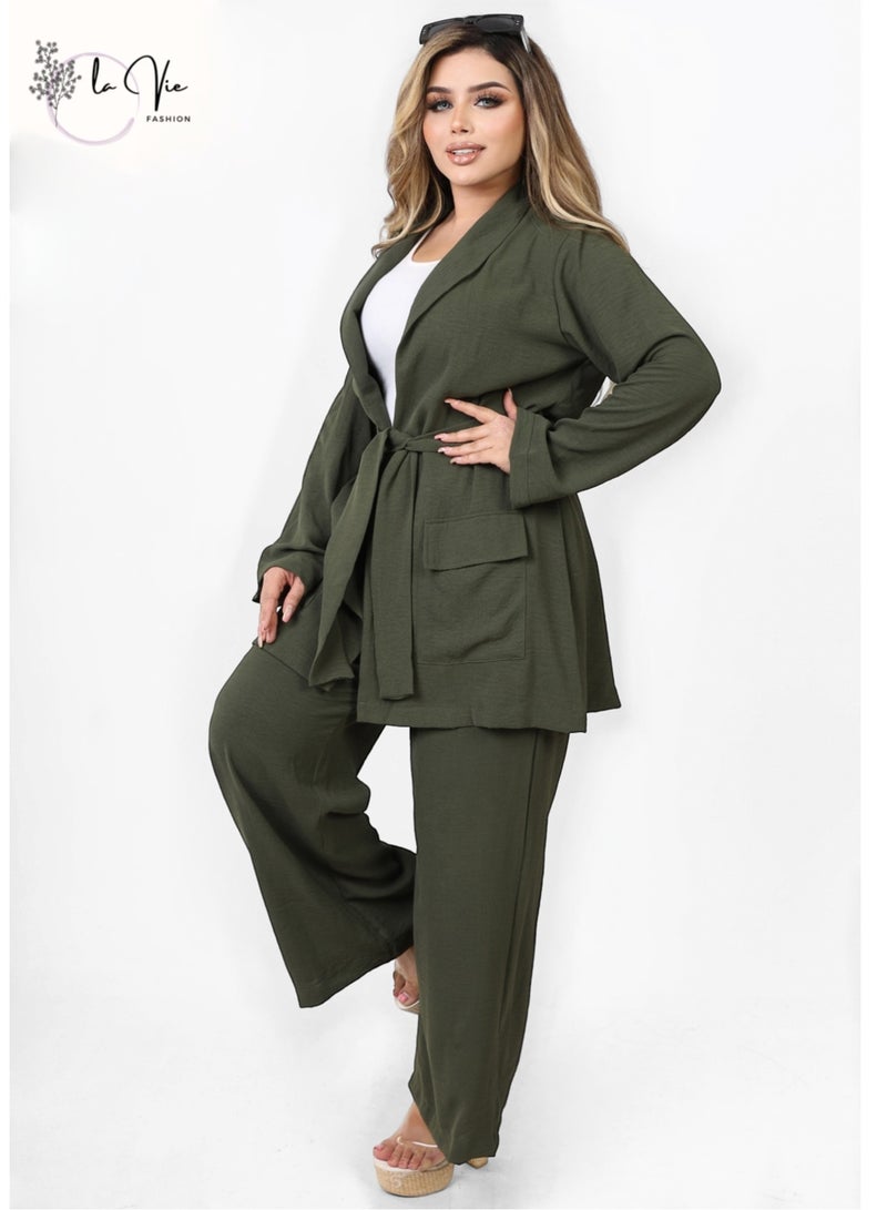 Women Olive Set - Two pieces