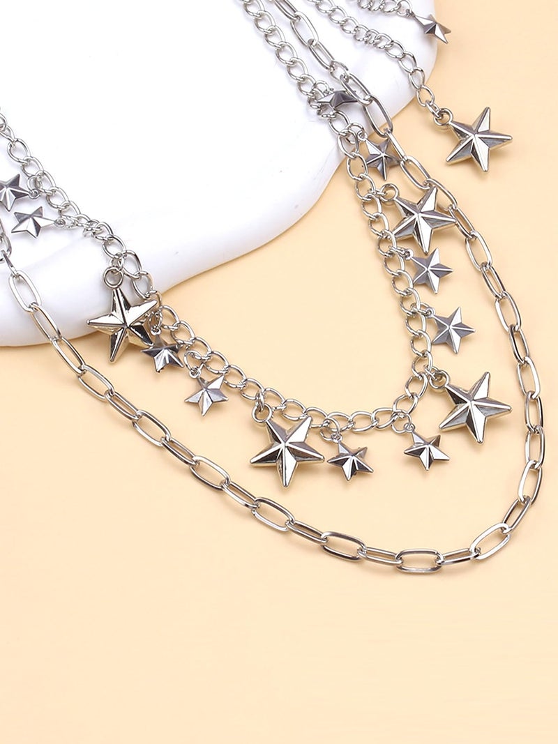 QWALIT Y2K Star Pants Chain for Men Jean Chains for Women Pocket Chain for Pants Biker Hip Punk Chains Y2K Jewelry for Women Accessory Silver Trendy Fashion for Music Festival Concert Cosplay - Image 5