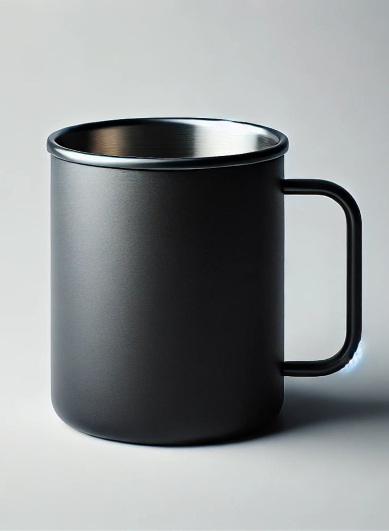 Manful Stainless Steel Matte Black Mug 350ML - Image 1