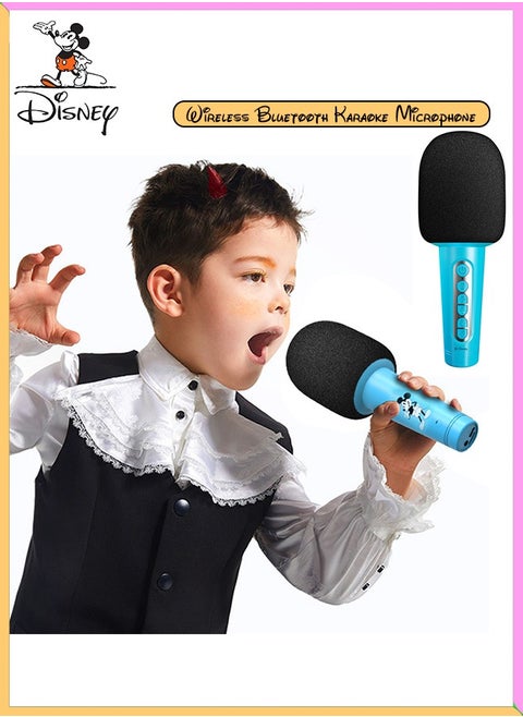 Disney Mickey Mouse Microphone Bluetooth Speaker Large Volume Karaoke Audio Player with Sound Effects