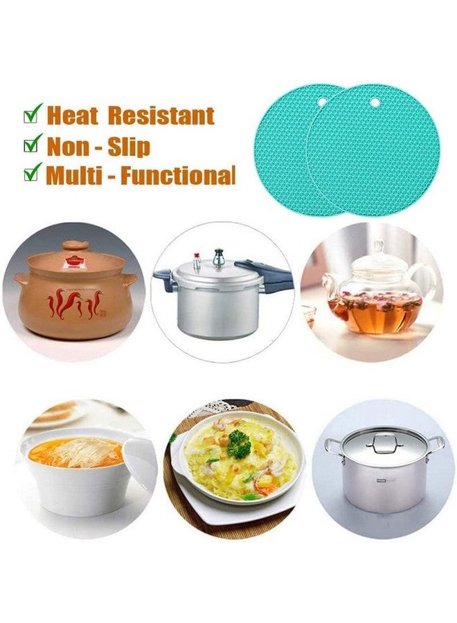 THE SR BRAND THE SR BRAND Sr 4 Pcs Multi-Purpose Silicone Trivet Mats Round Pot Holder Hot Pot Mats Hot Pad Jar Opener Spoon Rest Heat Resistant Non-Slip Durable Flexible Dishwasher Safe For Home Use  - Image 2