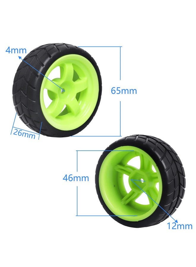 Hobbypark 4Pcspack 26Mm Width Rc Rubber Tires Plastic Wheel Rims 12Mm Hub Mount For Redcat Hsp 1:10Th On Road Car Touring - Image 3