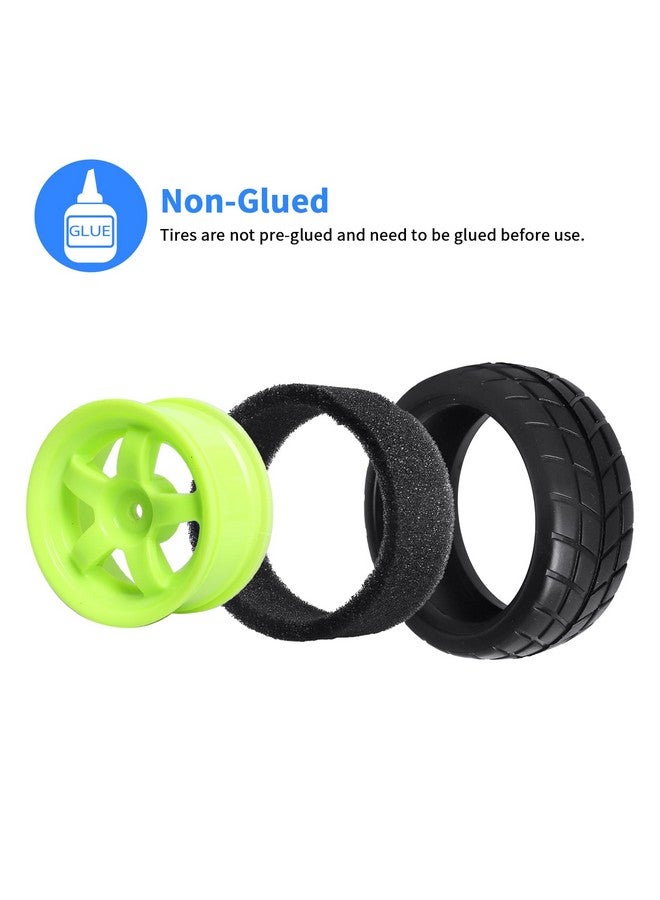 Hobbypark 4Pcspack 26Mm Width Rc Rubber Tires Plastic Wheel Rims 12Mm Hub Mount For Redcat Hsp 1:10Th On Road Car Touring - Image 2