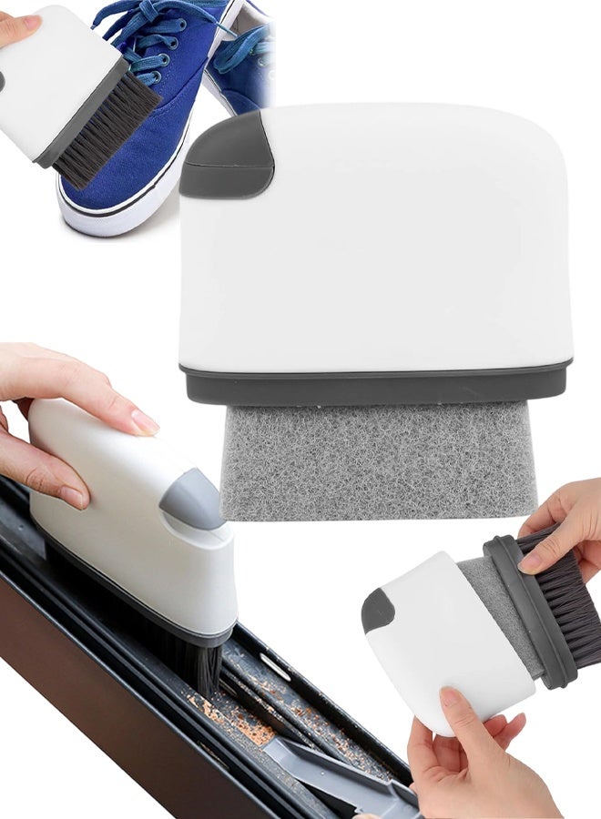 Dark Gray 2-in-1 Groove Cleaning Brush Upgraded Handheld Grout Cleaner for Window Tracks Tile Lines Sliding Doors Sills - Image 1