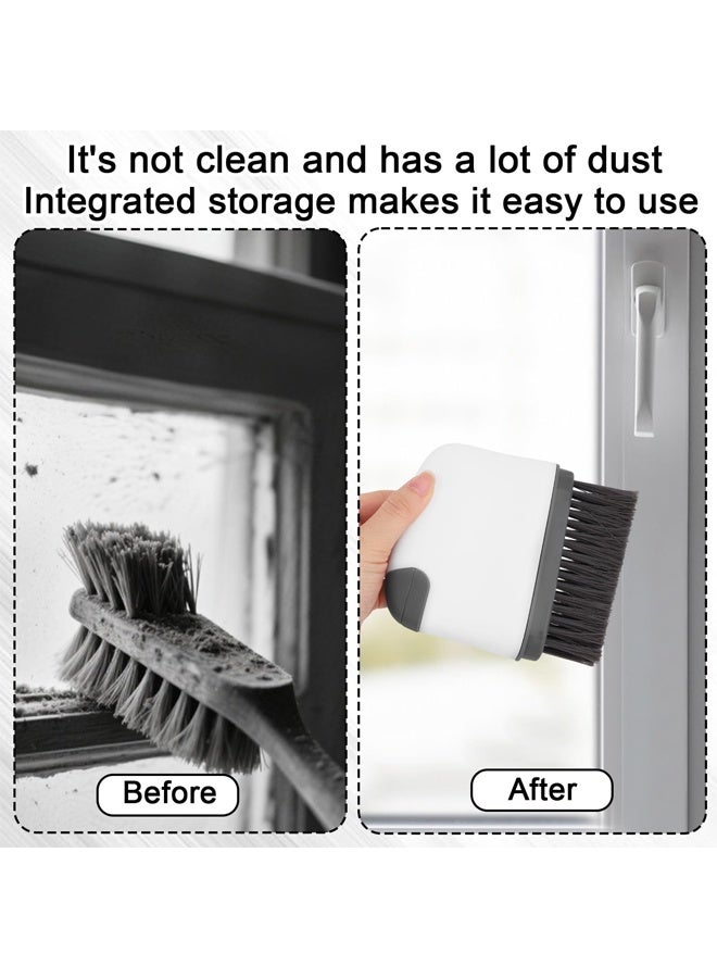 Dark Gray 2-in-1 Groove Cleaning Brush Upgraded Handheld Grout Cleaner for Window Tracks Tile Lines Sliding Doors Sills - Image 4