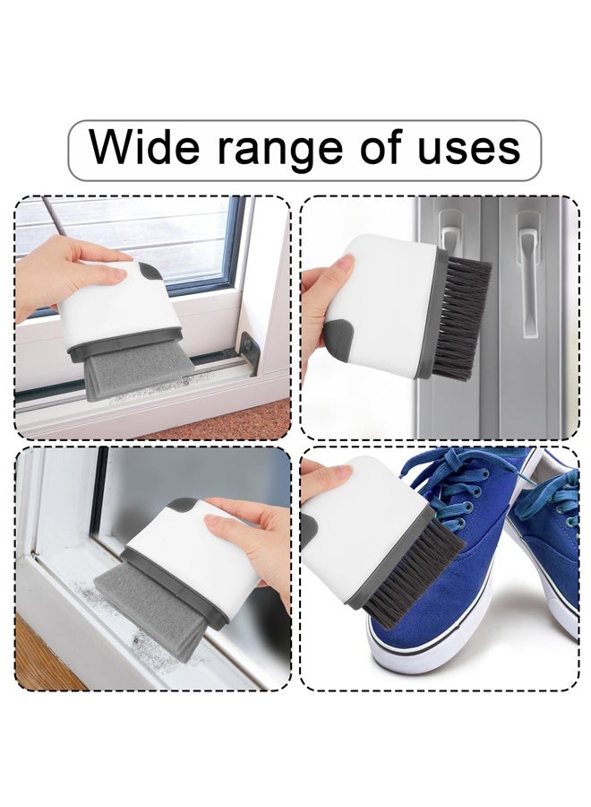 Dark Gray 2-in-1 Groove Cleaning Brush Upgraded Handheld Grout Cleaner for Window Tracks Tile Lines Sliding Doors Sills - Image 2