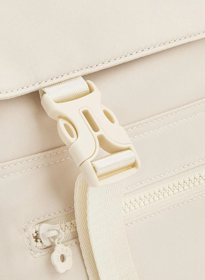 Missy BEIGE Solid Backpack With Adjustable Shoulder Straps for Women | Best Price UAE