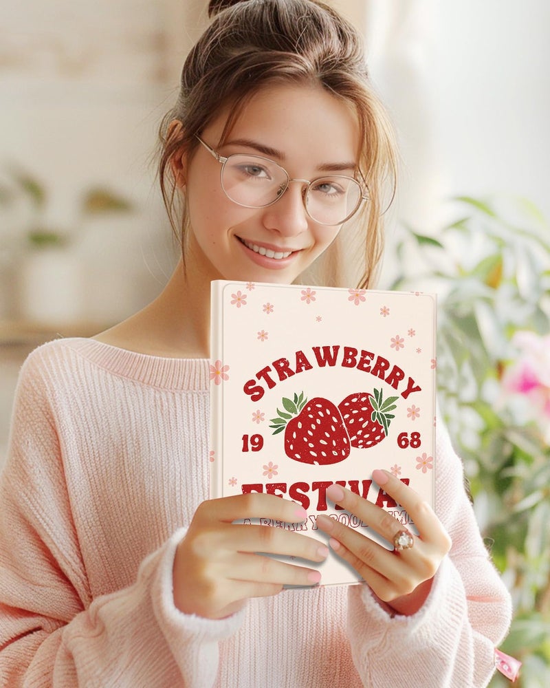 Wazzasoft for iPad 10th Generation Case with Keyboard - for iPad A16 Cases Pencil Holder 10.9 Inch Cover Women Girl Cute Girly Unique Strawberry Design Funda for Apple Tablet 10th/11th gen - Image 3