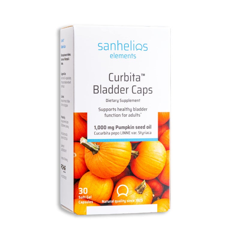 Sanhelios Curbita Bladder Caps Pumpkin Seed Oil 1000mg Healthy Bladder Function Support Supplement for Men Women NonGMO SugarFree PreservativeFree GlutenFree 30 Softgel Capsules
