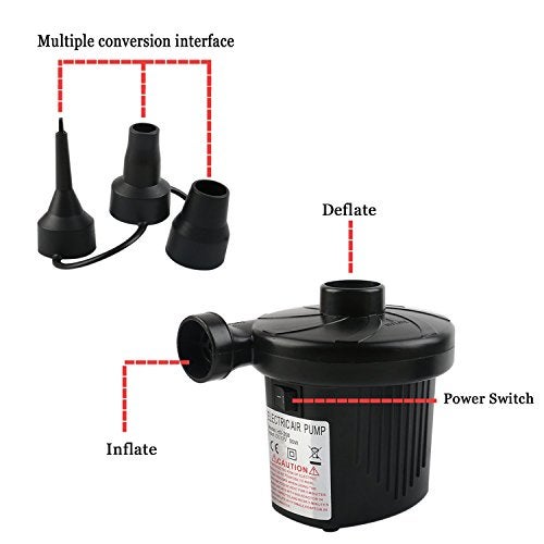 Inditradition Instant AC Electric Air Pump (for Air Mattress, Pool Toys, Inflatable Stuffs) - 230 Voltage, Frequency 50 Hz, Black - Image 3