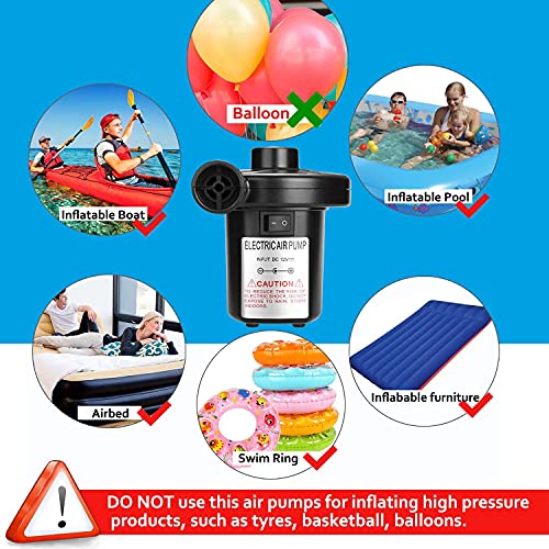 Inditradition Instant AC Electric Air Pump (for Air Mattress, Pool Toys, Inflatable Stuffs) - 230 Voltage, Frequency 50 Hz, Black - Image 4