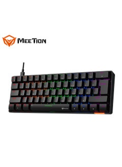 Meetion MEETION RGB Backlit Mini 61 Keys Wired 60% Mini Blue Switch Mechanical Best Gaming Keyboard Black MT-MK005  - Image 2