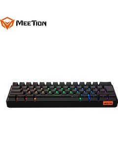 Meetion MEETION RGB Backlit Mini 61 Keys Wired 60% Mini Blue Switch Mechanical Best Gaming Keyboard Black MT-MK005  - Image 5