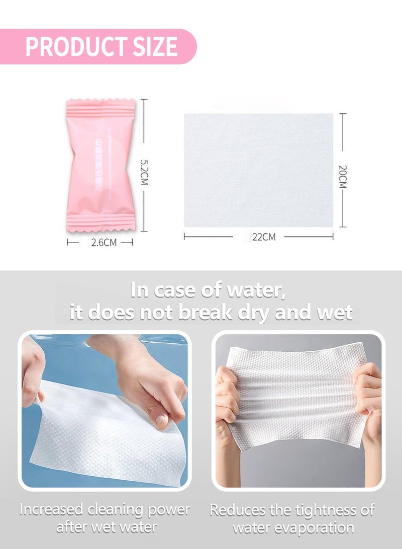 Beirui 100pcs Soft Compressed Towel, Cotton Disposable Cleansing Portable Face Wash Towel for Travel/Beauty/Outdoor Sports 20*22 cm  - Image 2