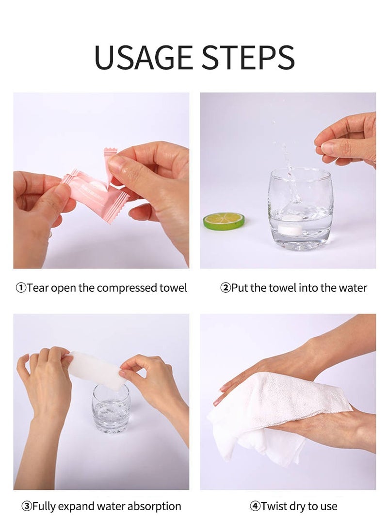 Beirui 100pcs Soft Compressed Towel, Cotton Disposable Cleansing Portable Face Wash Towel for Travel/Beauty/Outdoor Sports 20*22 cm  - Image 3