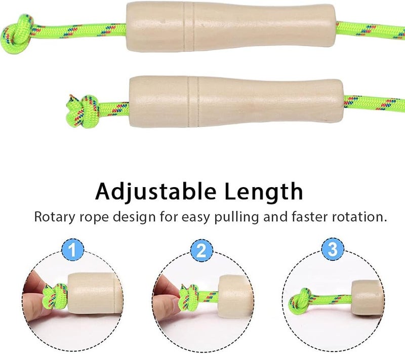 AUMCDIK 16 FT Long Jump Rope for Kids, Adjustable Double Dutch Skipping Rope with Wooden Handle, Multiplayer Team Jumping Rope for Outdoor Fun, School Sport, Party Game, Birthday Gift - Image 3