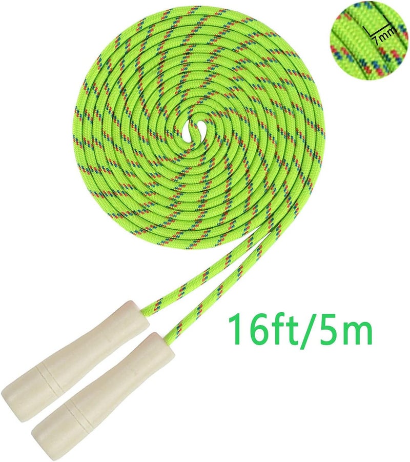 AUMCDIK 16 FT Long Jump Rope for Kids, Adjustable Double Dutch Skipping Rope with Wooden Handle, Multiplayer Team Jumping Rope for Outdoor Fun, School Sport, Party Game, Birthday Gift - Image 2