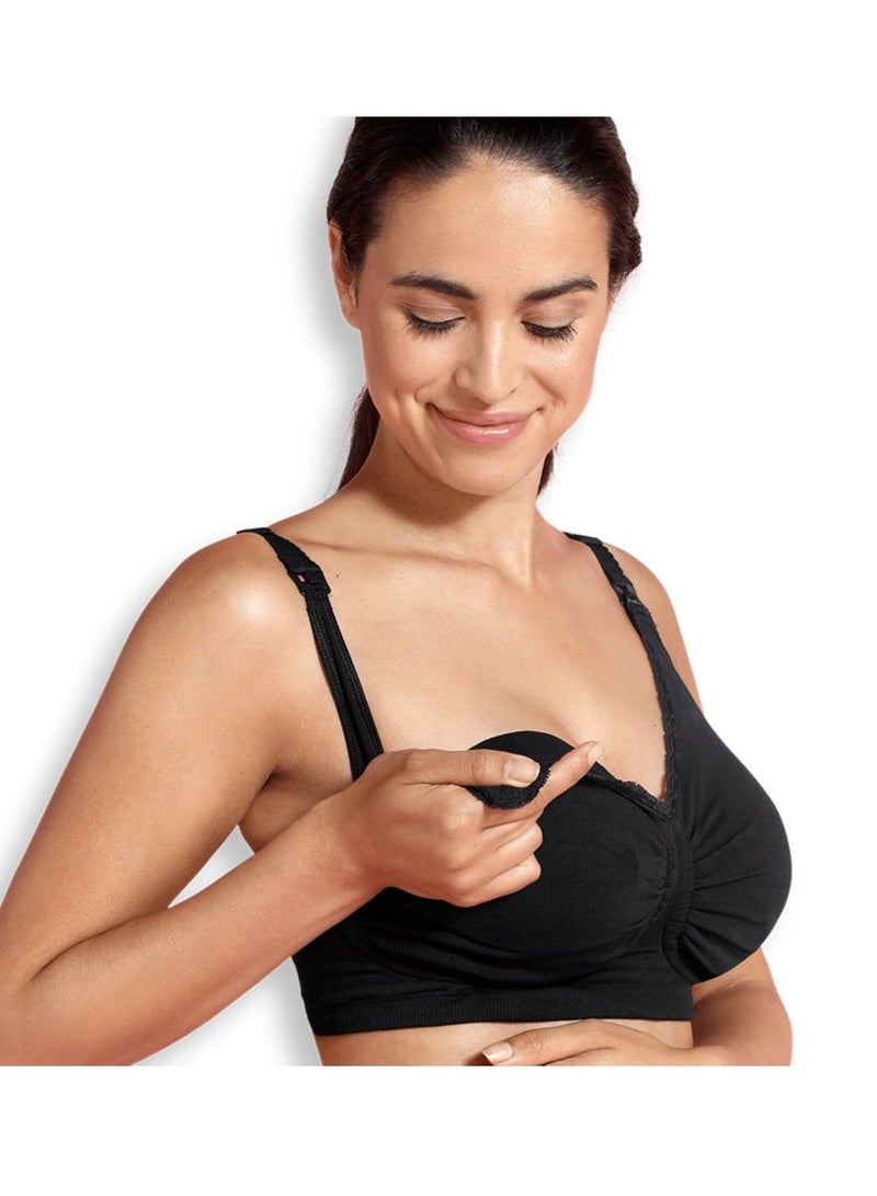 Carriwell Carriwell Maternity & Nursing Bra with Deluxe Carri-Gel Support- Black  - Image 1