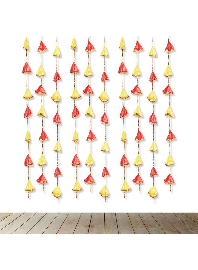 Party Propz تزيينات الحفلات - 10 قطع من خيوط الزينة للديكور، عناصر تزيين الهالدي، عناصر تزيين المهندي لتزيين المنزل، زينة جدائل الحائط، لكتان لتزيين المنزل، غرفة البوجا - Image 1