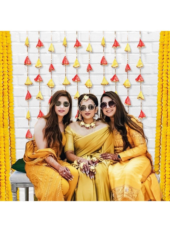 Party Propz تزيينات الحفلات - 10 قطع من خيوط الزينة للديكور، عناصر تزيين الهالدي، عناصر تزيين المهندي لتزيين المنزل، زينة جدائل الحائط، لكتان لتزيين المنزل، غرفة البوجا - Image 5