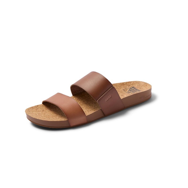 REEF Cushion Vista Womens Fashion Slide Sandal, Vegan Leather Strap, Ultra Soft Cushion Footbed, Espresso Duo, 9 - Image 1