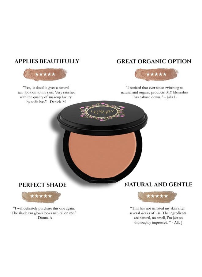 Luxury by Sofia Luxury By Sofia Premium Pressed Bronzer [6 Available Shades] | Natural &Organic Skin Enhancing Ingredients | Hypoallergenic, Highly Pigmented Formula For A Youthful, Sun-Kissed Look (Cocoa Beach)  - Image 3