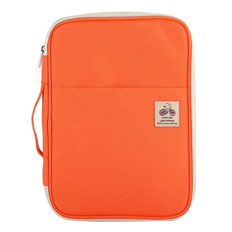 Multi-Functional A4 Document Bags Travel Portfolio Organizer Waterproof Travel Pouch Notepad Carrying Cases File Holder Tablet Sleeve Storage Bag for Travel Office Business Meeting (Mulberry White) - Image 1