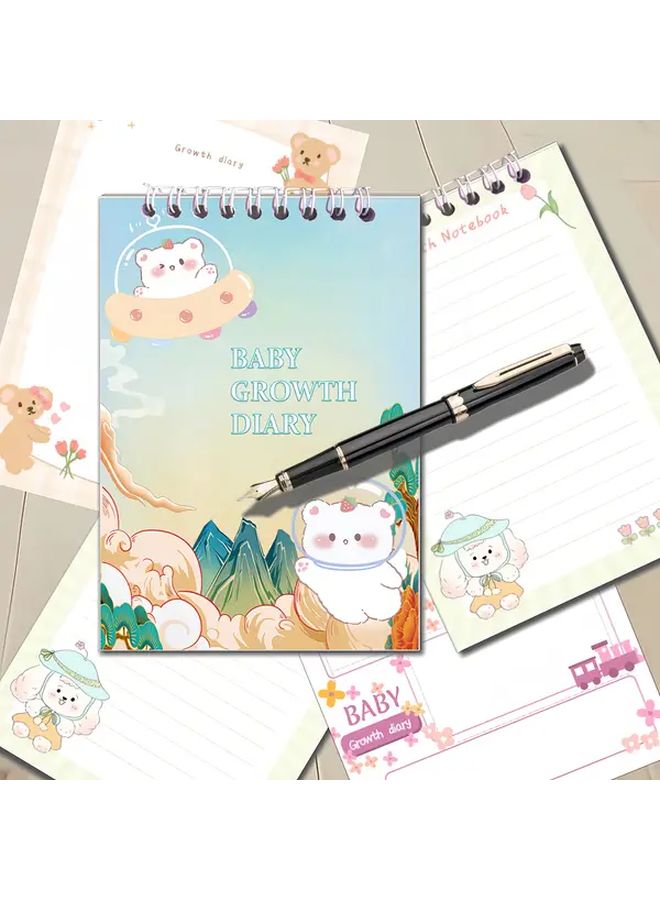1pc Notebook 30 Pages 3 Styles Animal Patterns Gift Growth Record Book - Image 1