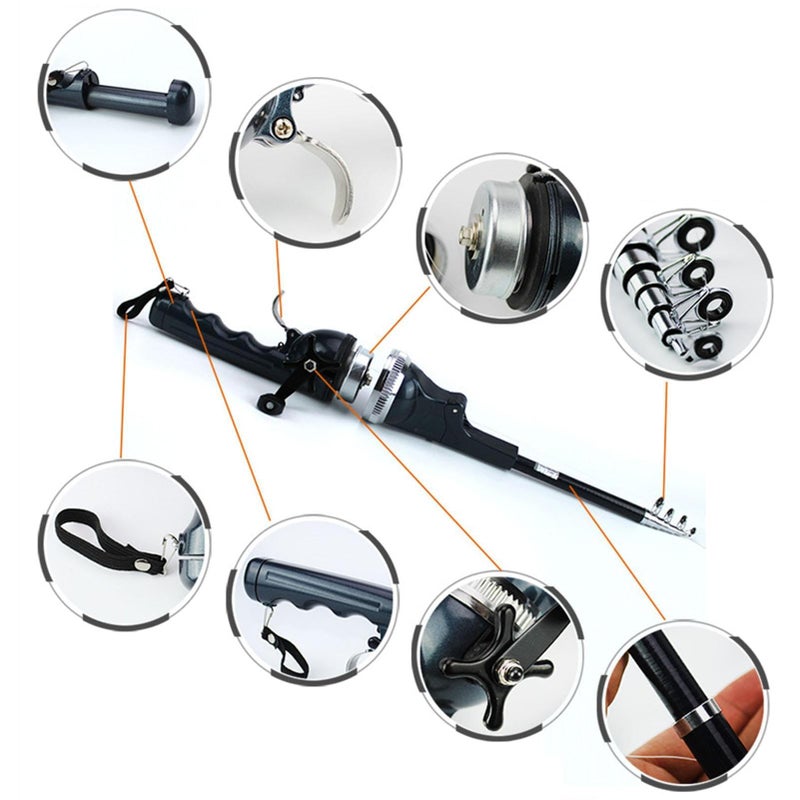 ccsxqy Portable Pocket Fishing Rod & Pole - Collapsible Telescopic Design, Ultra-Compact Foldable Fishing Gear for Travel/Hiking/Backpacking - Image 3
