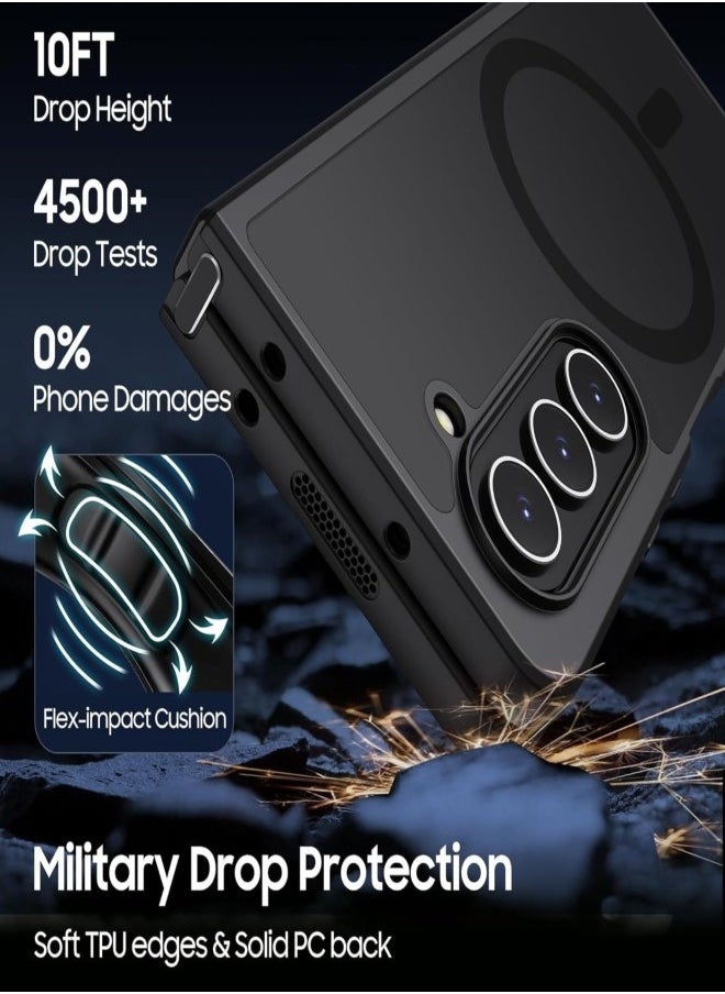 GUDOO - For Samsung Galaxy Z Fold 6 Case, Magnetic Phone Case, Grade Phone Protection Drop Slim Translucent Matte Hard Back and Soft Bumper Shockproof Protective Phone Cover for Z Fold 6 5G - Image 1