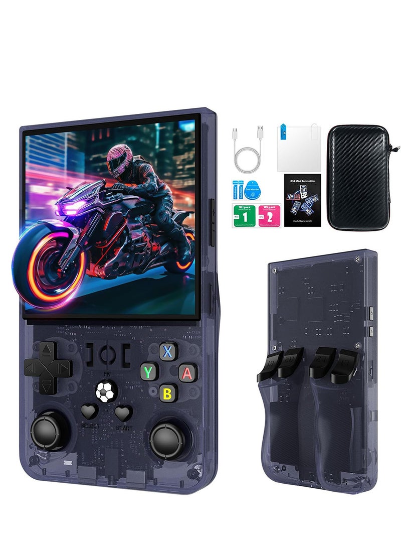 EzzySo R36Max Retro Game Console Handheld  4.0'' IPS Screen Support Game Boy and 20+ Emulators 64GB Preinstalled Games Dual 3D Joysticks TV Output Rechargeable Battery Ideal Gift for Kids Adults - Image 1