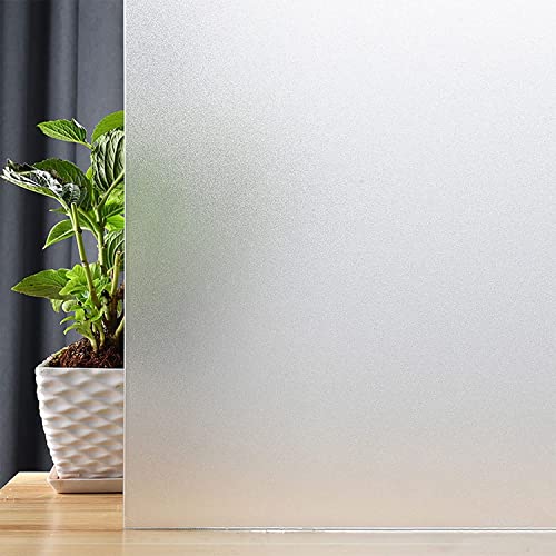 COSMOS STAR™ Frosted Privacy Window Film Non-Adhesive Decorative Static Cling Frosted Glass Sticker UV Blocking Glass Window Film for Home, Office (24x80 in, Plain) - Image 1