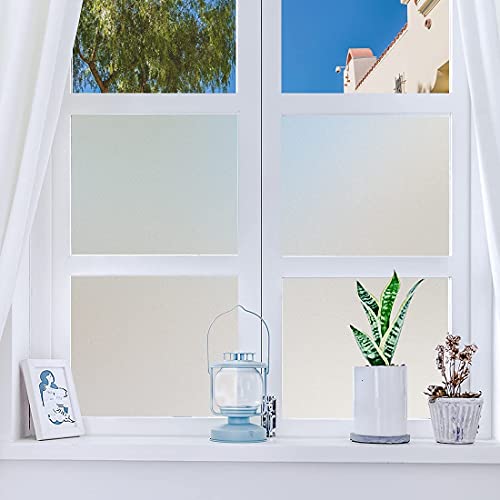 COSMOS STAR™ Frosted Privacy Window Film Non-Adhesive Decorative Static Cling Frosted Glass Sticker UV Blocking Glass Window Film for Home, Office (24x80 in, Plain) - Image 2