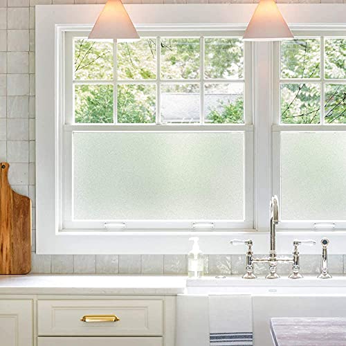 COSMOS STAR™ Frosted Privacy Window Film Non-Adhesive Decorative Static Cling Frosted Glass Sticker UV Blocking Glass Window Film for Home, Office (24x80 in, Plain) - Image 5