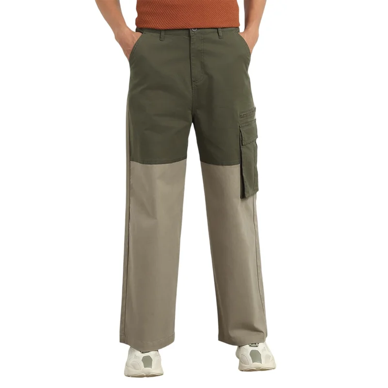 NOBERO Men's Colorblocked Cargo Pants
