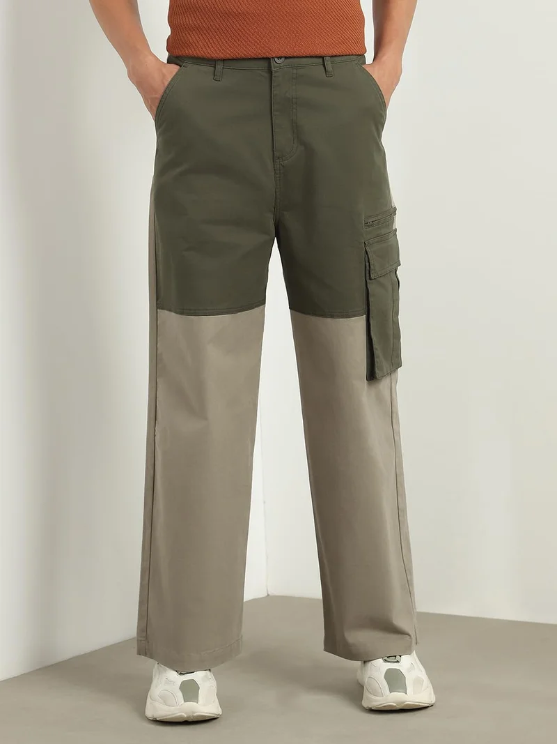 NOBERO Men's Colorblocked Cargo Pants