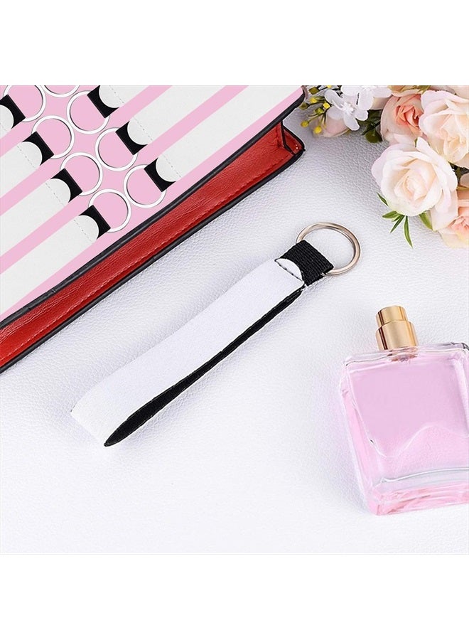 MaehSab 20 Pcs Sublimation Blanks Wristlet Keychain, MaehSab DIY Sublimation Neoprene Wristlet Strap Lanyard, Heat Press Transfer White Sublimation Wrist Key Blanks DIY Crafts for Women - Image 4
