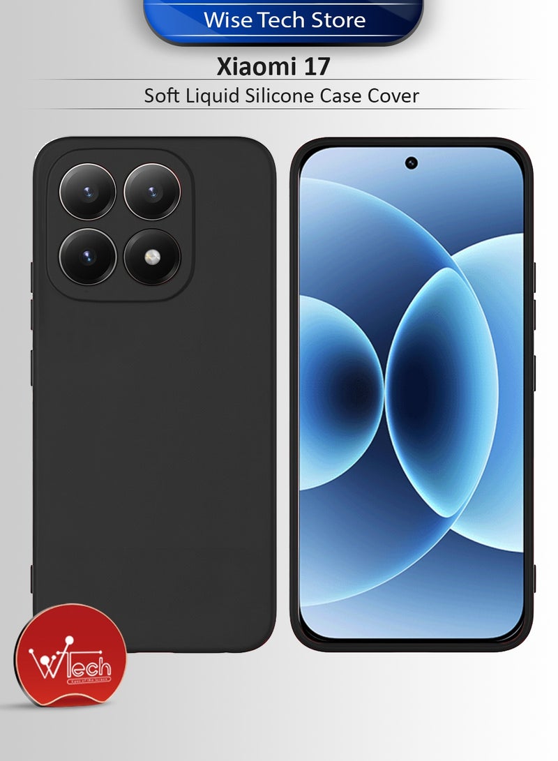 Wtech Xiaomi 17 5G 2025 Soft Liquid Silicone Case Cover (MCRPSN) - Black - Image 1