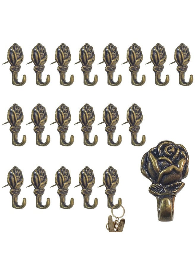 Rddconkit Push Pin Hangers，20 Pcs Zinc Alloy Pin Hooks Picture Hanging Nails for Home Office Fabric Wall Wooden - Image 1