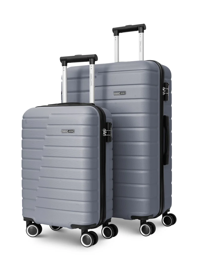Beta Series Set of 2 Luggage | Lightweight Small 10KG & Large 30KG ABS 4 Wheels Trolley Hardsided Travel Suitcase - Silver