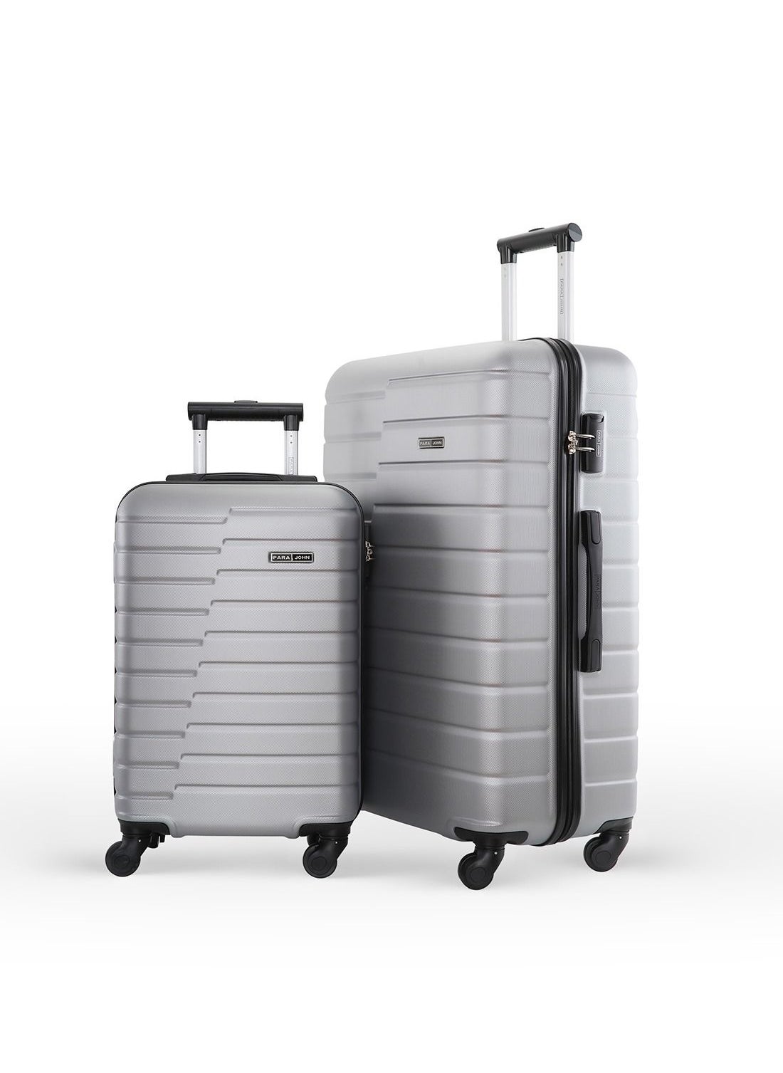 PARAJOHN Beta ABS Hardside Spinner Luggage Trolley Set Silver 