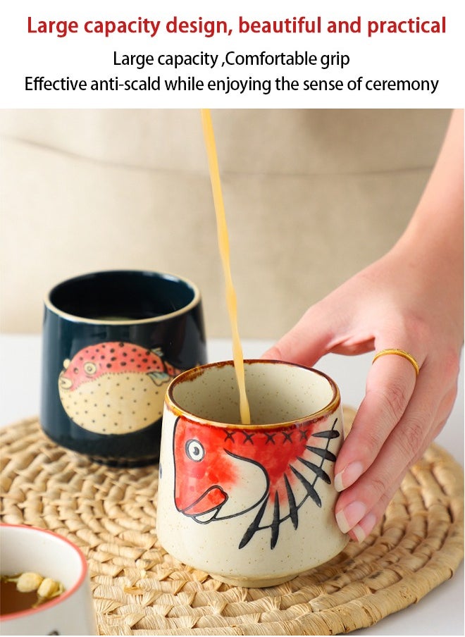 HOOPZOZA Espresso Cups Coffee Cups Mugs Handmade 4 pcs Tea Cups 220ml With Multicolour Gift Box Cups for Turkish Tea Cappuccino Latte  - Image 5