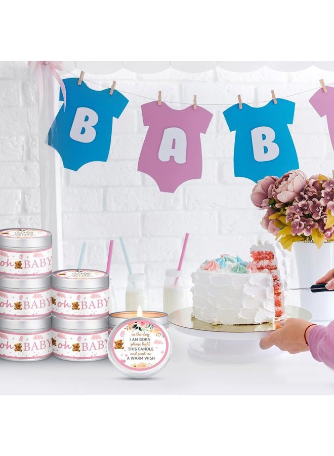 Mtlee 24 Pcs Bear Baby Shower Party Favors Candles Lavender Scented Baby Shower Favors for Guests Rustic Tealights Candles Gender Reveal Return Gifts (1.2 oz, Pink) - Image 5