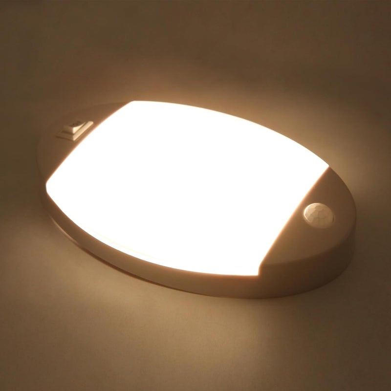 FACON Oval RV Motion Sensor Light - 4W 280LM Warm White (3400K) 12V RV Interior Lighting, LED Ceiling Dome Lights for RV Camper Motorhome Boat - Image 2