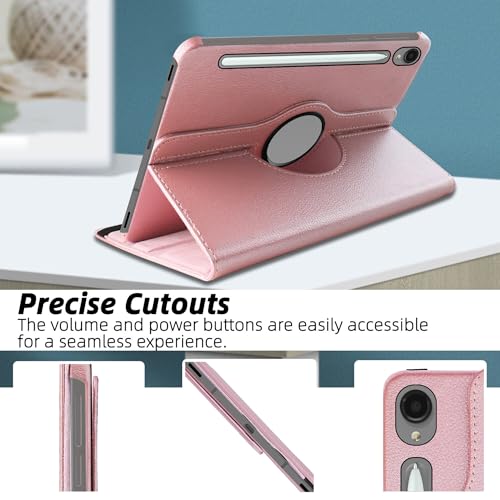 TGK 360 Rotatable Flip Cover for Samsung Galaxy Tab S11 Case 11 inch 2025, Galaxy Tab S10 Lite / S10 FE / S9 FE 10.9 inch / S9 11 Inch 2023 (Rose Gold) - Image 3