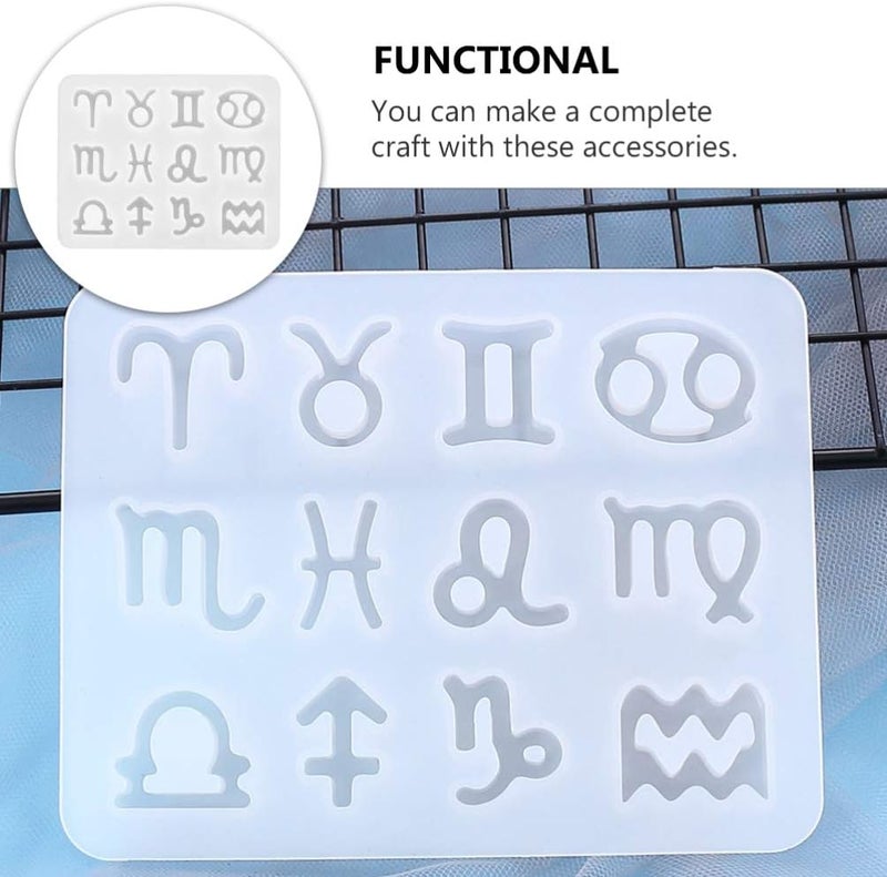 comfrt Cool Resin Molds Constellations Resin Molds Constellation Pendant Molds Set Zodiac Epoxy Resin Silicone Mold for Discs Jewelry Keychain Making Tools Accessories Resin Necklace Mold - Image 3