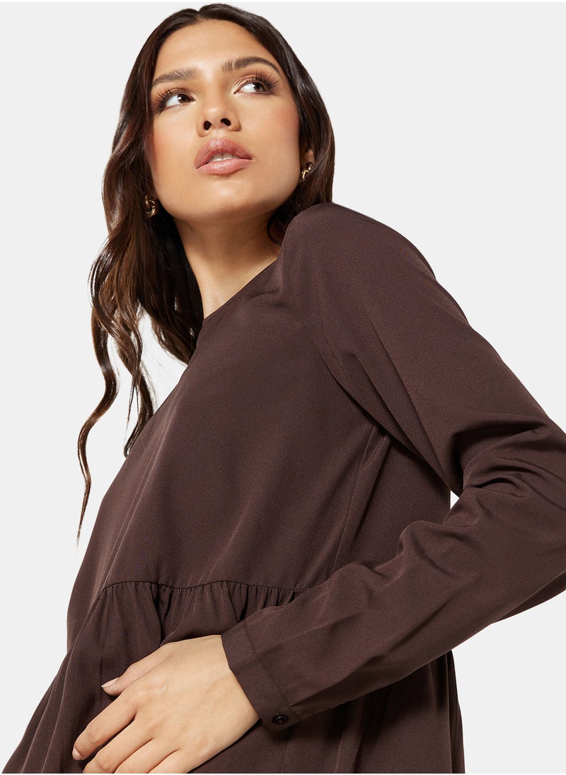 VERO MODA - Tiered Long Sleeve Mini Dress - Image 1