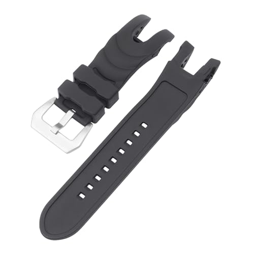 SANDEIN 26mm Watch Band Compatible with Invicta, Soft Silicone Rubber Replacement Wrist Strap for Invicta Reserve Collection Venom Watch Straps (Black + Silver Buckle) - Image 5