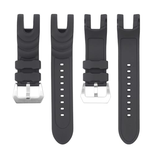 SANDEIN 26mm Watch Band Compatible with Invicta, Soft Silicone Rubber Replacement Wrist Strap for Invicta Reserve Collection Venom Watch Straps (Black + Silver Buckle) - Image 2